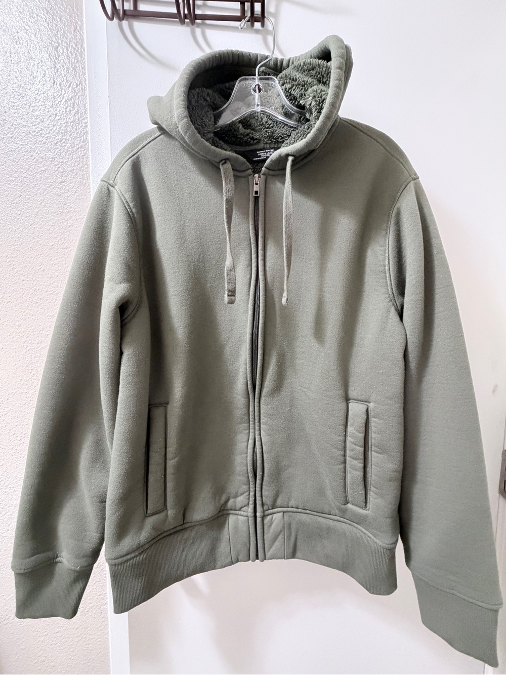 Women's Olive Zip-Up Hooded Fleece Jacket
